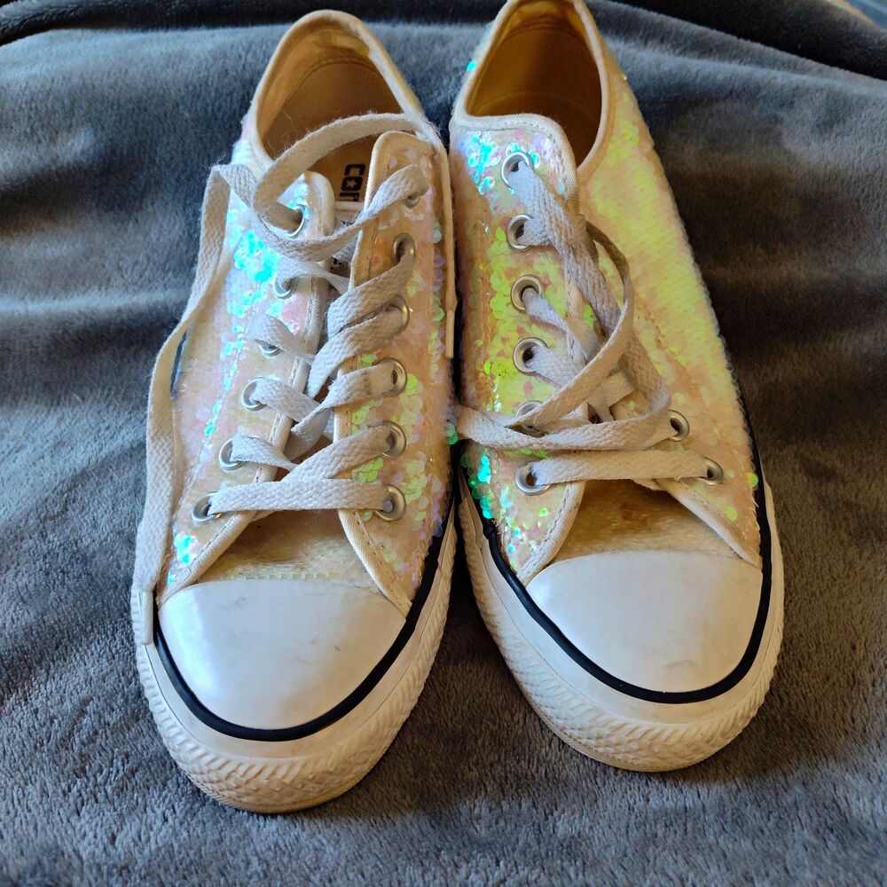 Converse Chuck Taylor All Star Low White Iridescent Sequin 557989C